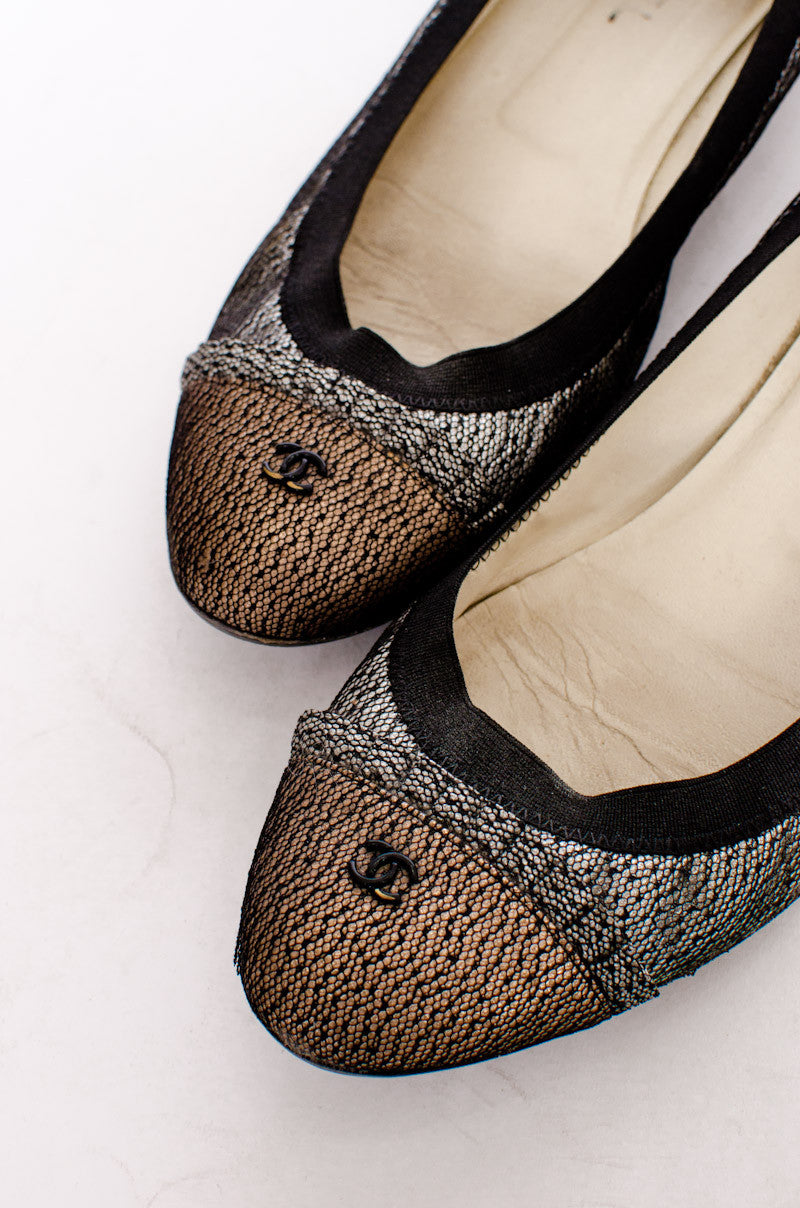 METALLIC BALLET FLATS