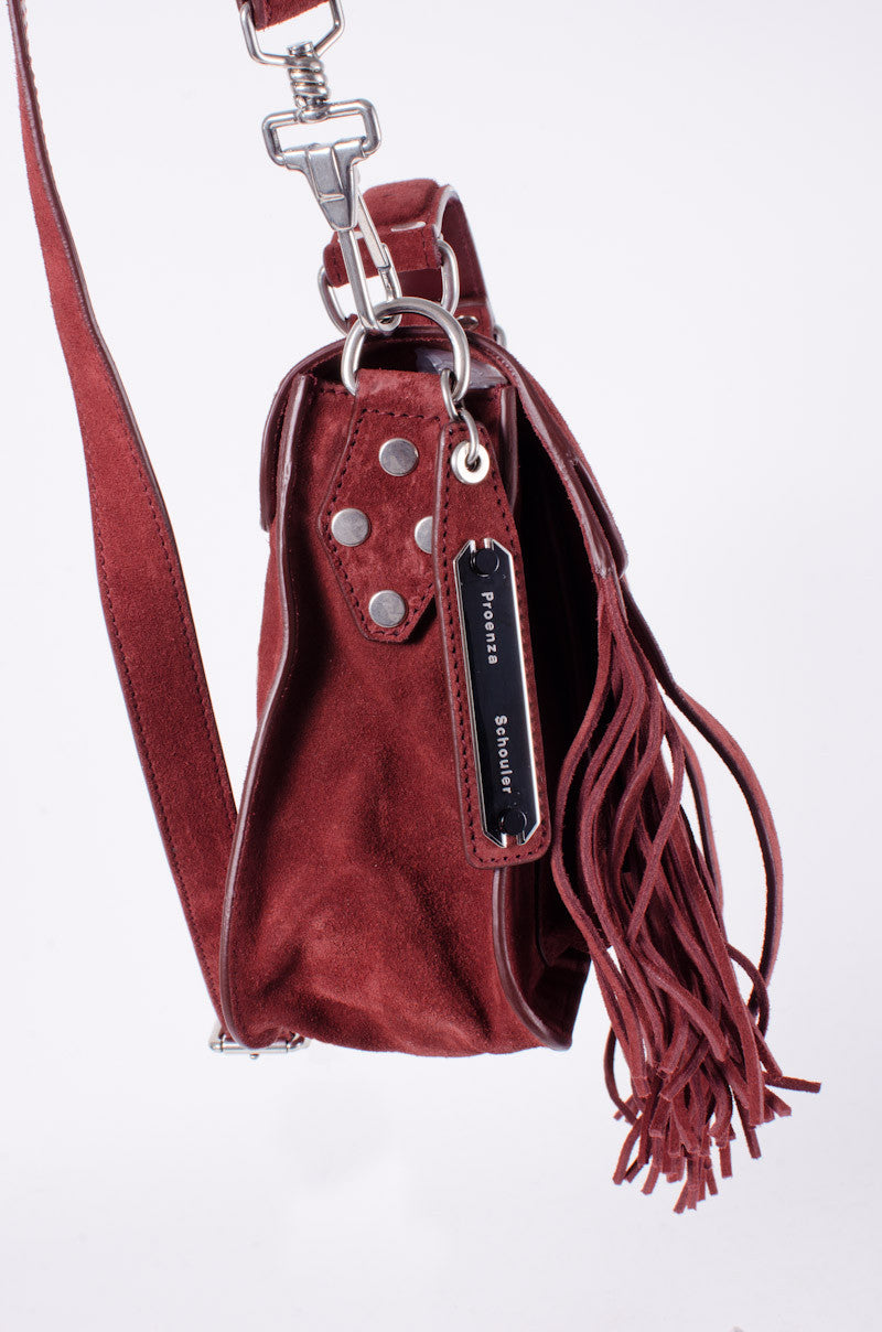 PS1 RED SUEDE FRINGE PURSE