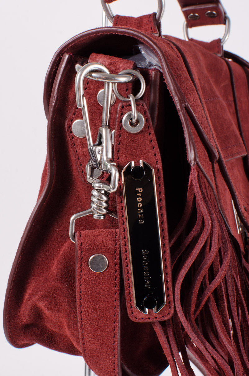 PS1 RED SUEDE FRINGE PURSE