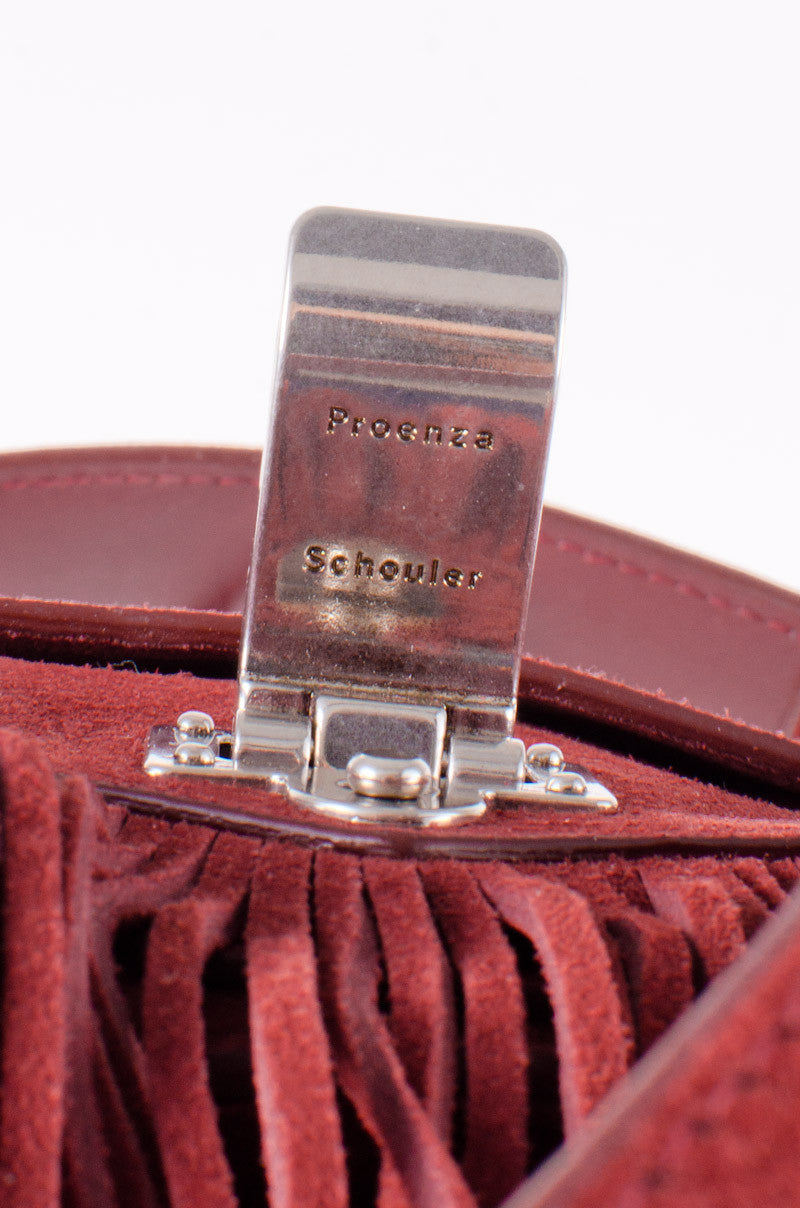 PS1 RED SUEDE FRINGE PURSE