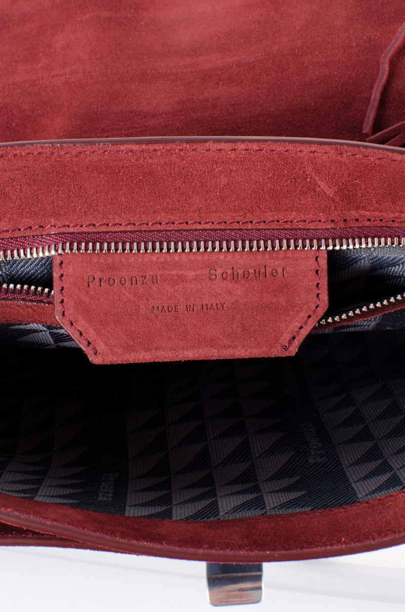 PS1 RED SUEDE FRINGE PURSE