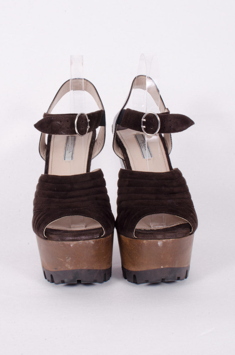 SUEDE WOODEN PLATFORMS