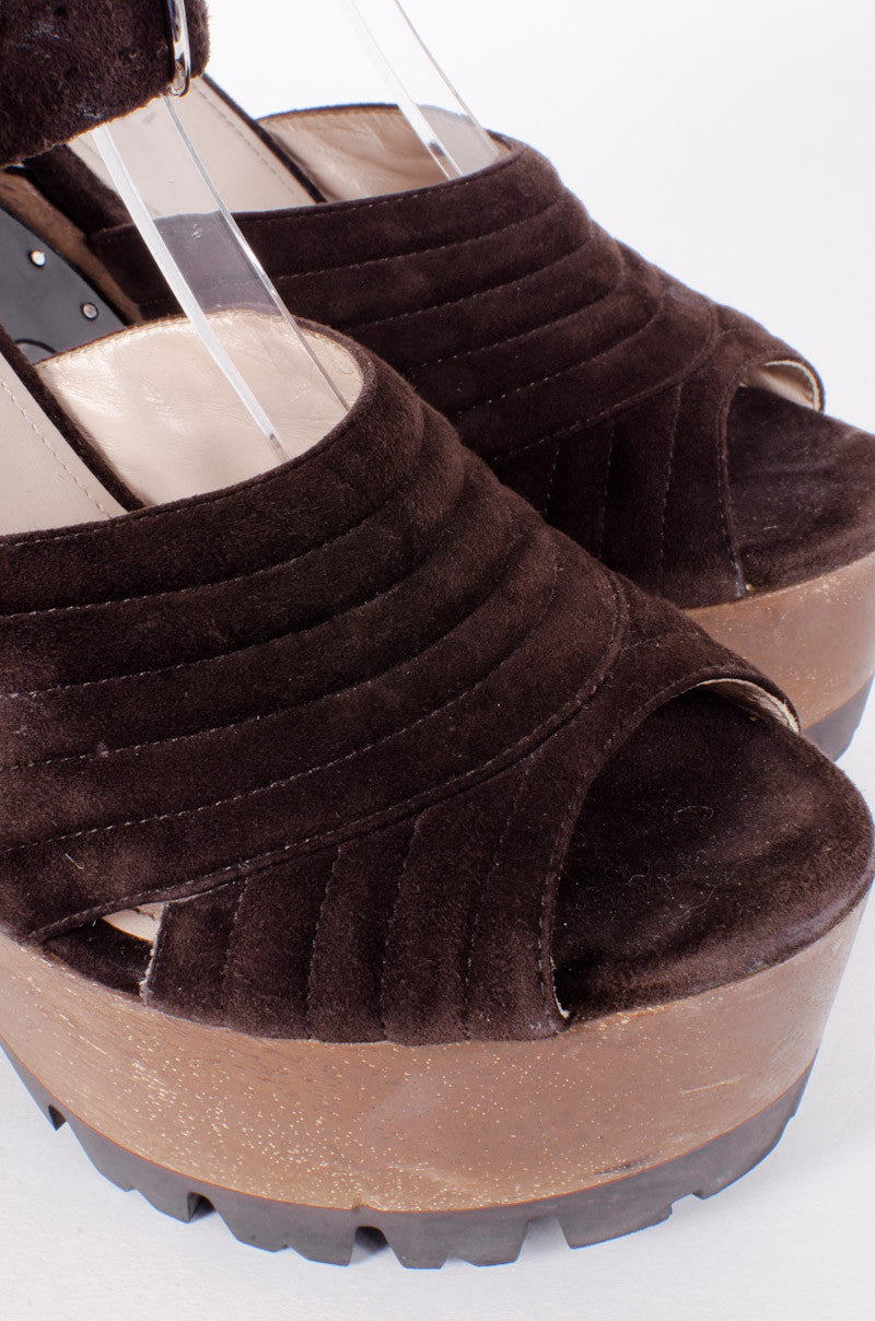 SUEDE WOODEN PLATFORMS