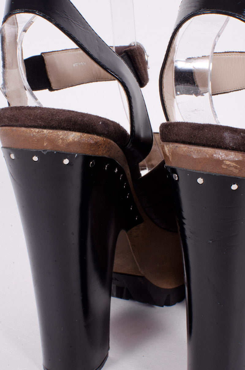 SUEDE WOODEN PLATFORMS