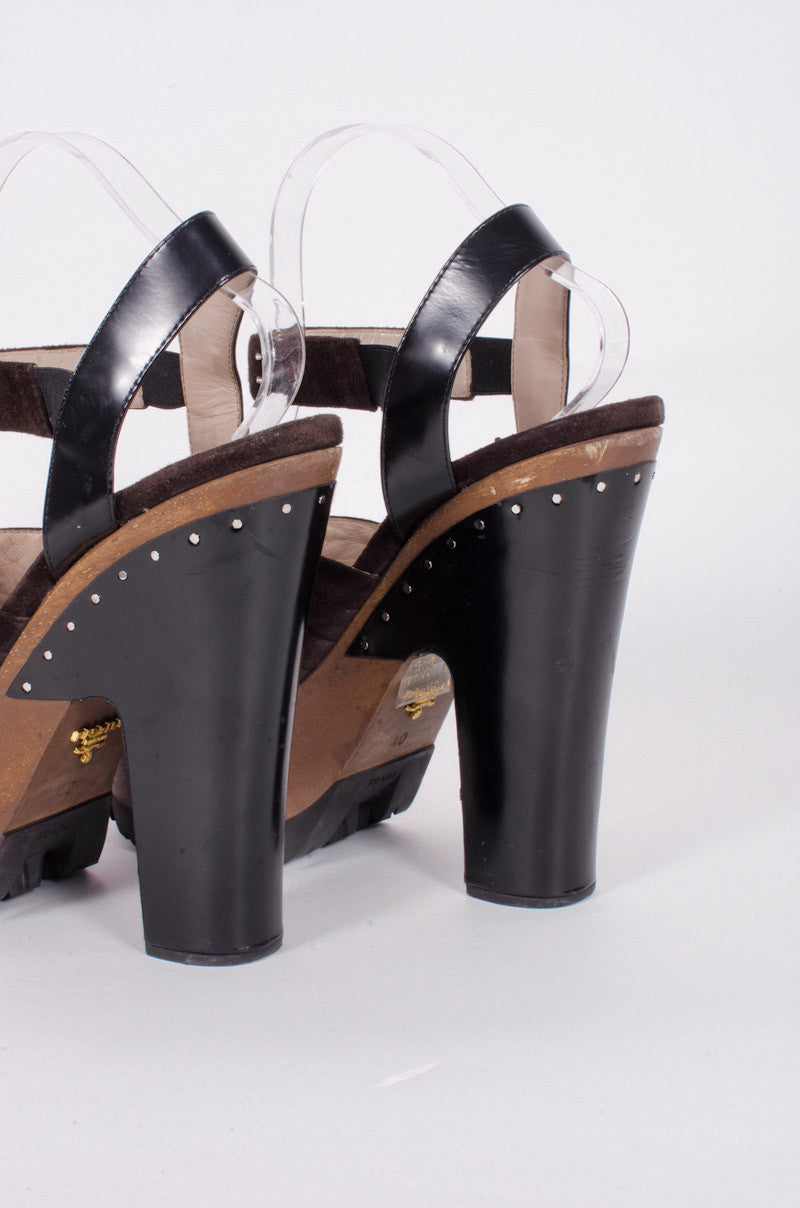 SUEDE WOODEN PLATFORMS
