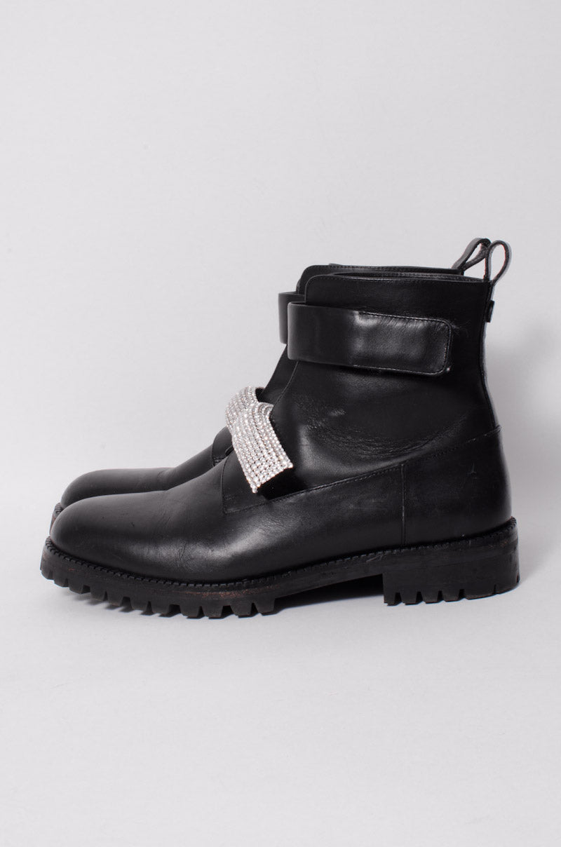 RHINESTONE MOTO BOOTS