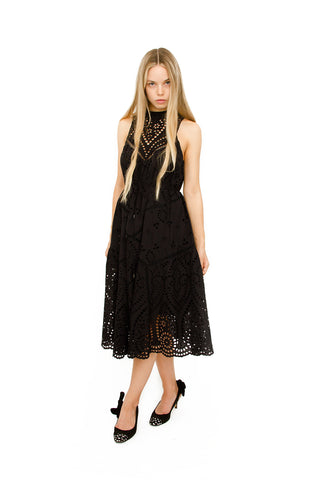ZIMMERMANN $2875 Super Eight Embroidered Bone Beige Linen Silk Midi Gown Dress 0