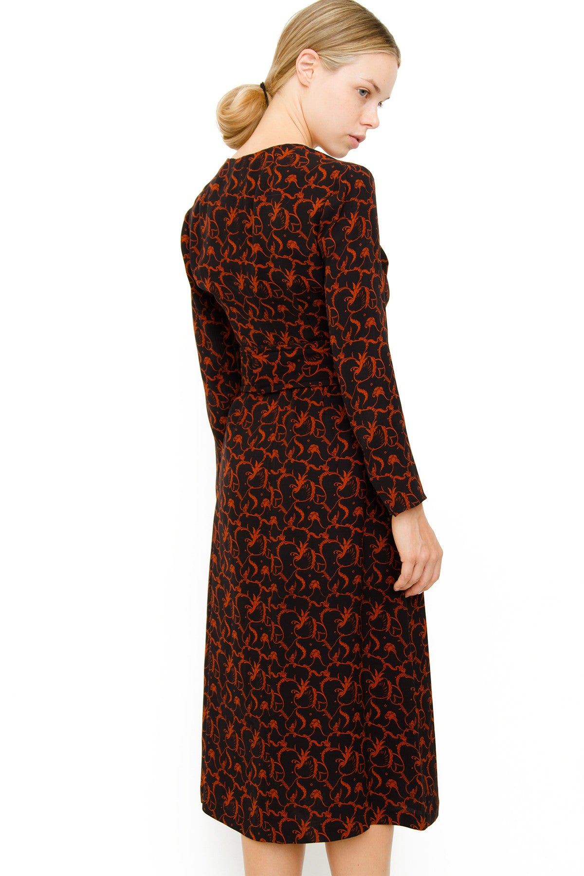 PRINTED WRAP DRESS