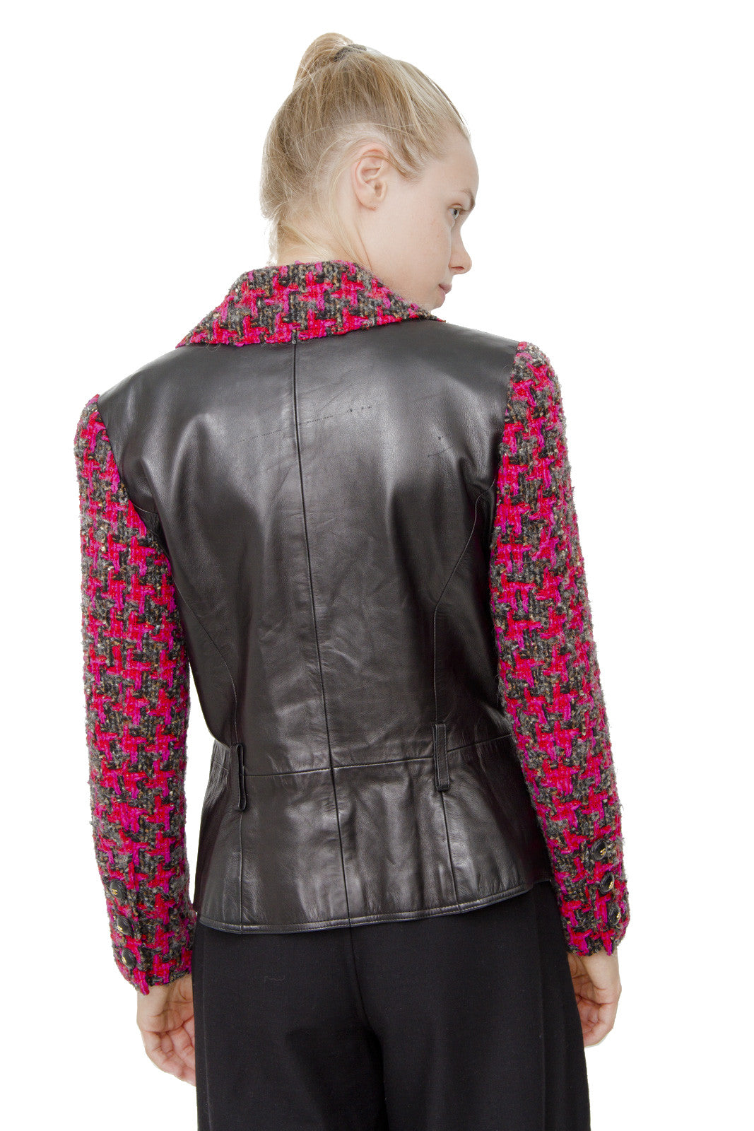 LEATHER AND TWEED MOTO JACKET