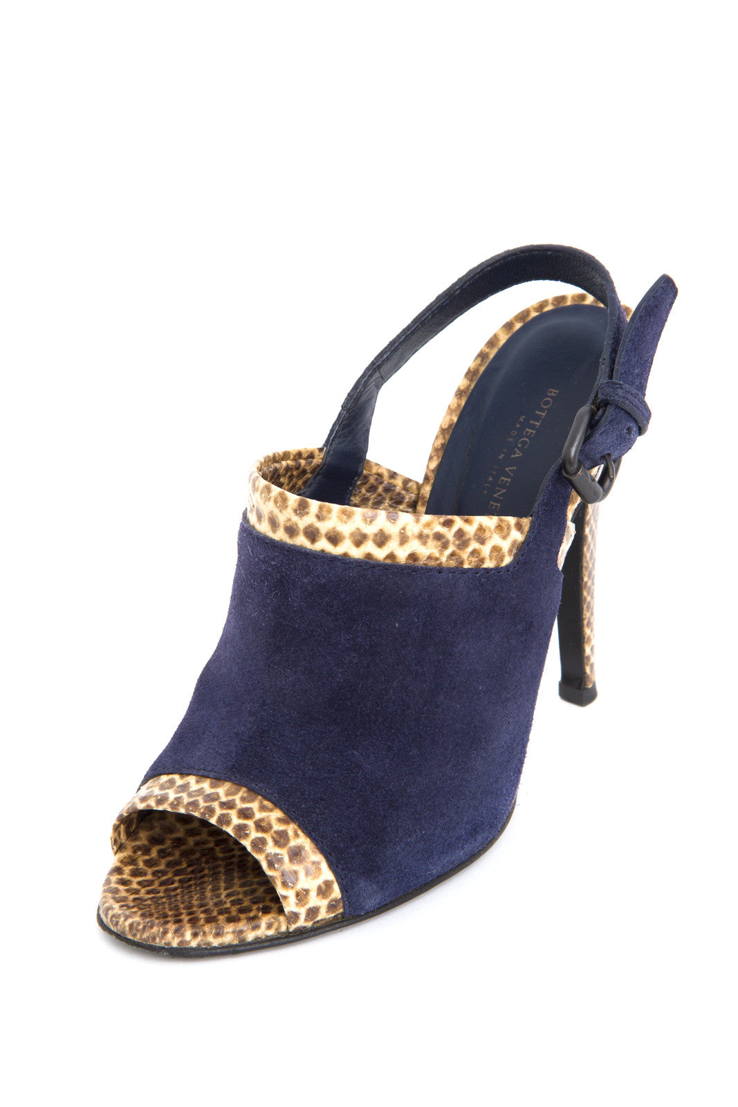 SNAKESKIN TRIM SLINGBACKS