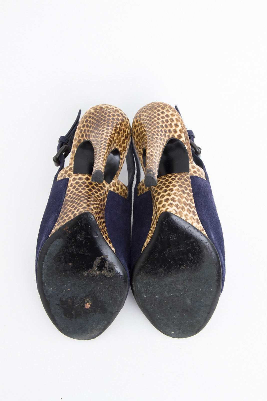 SNAKESKIN TRIM SLINGBACKS