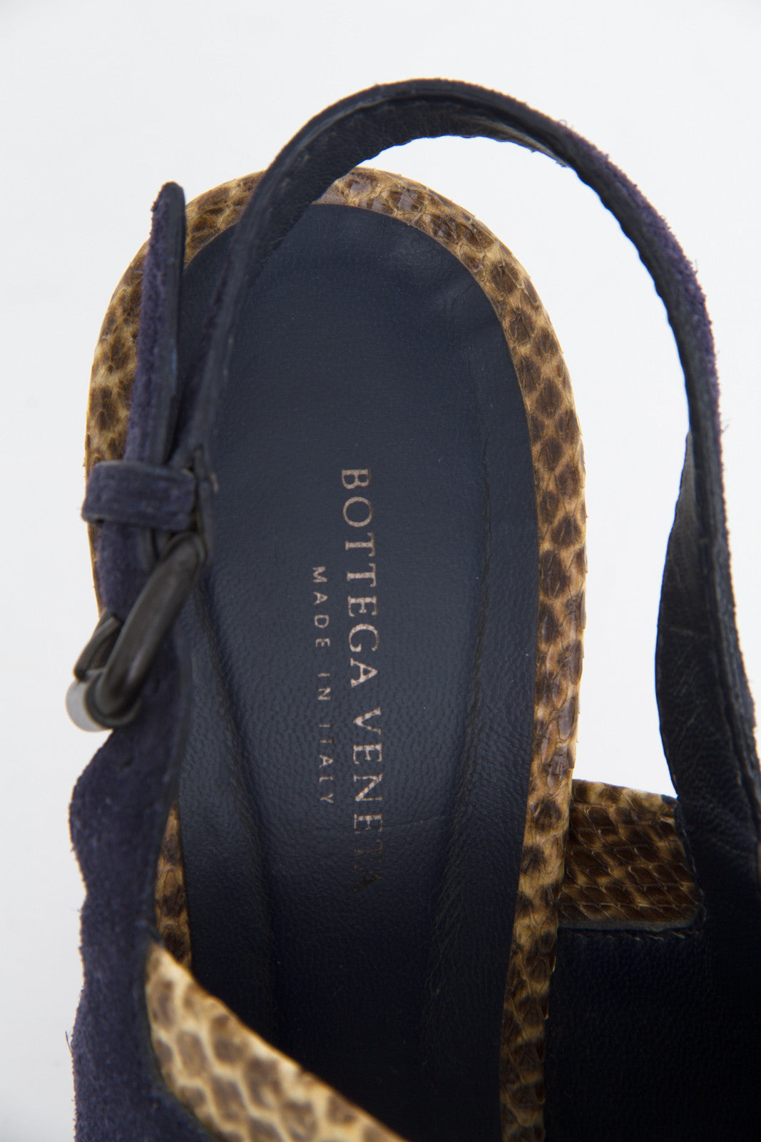 SNAKESKIN TRIM SLINGBACKS