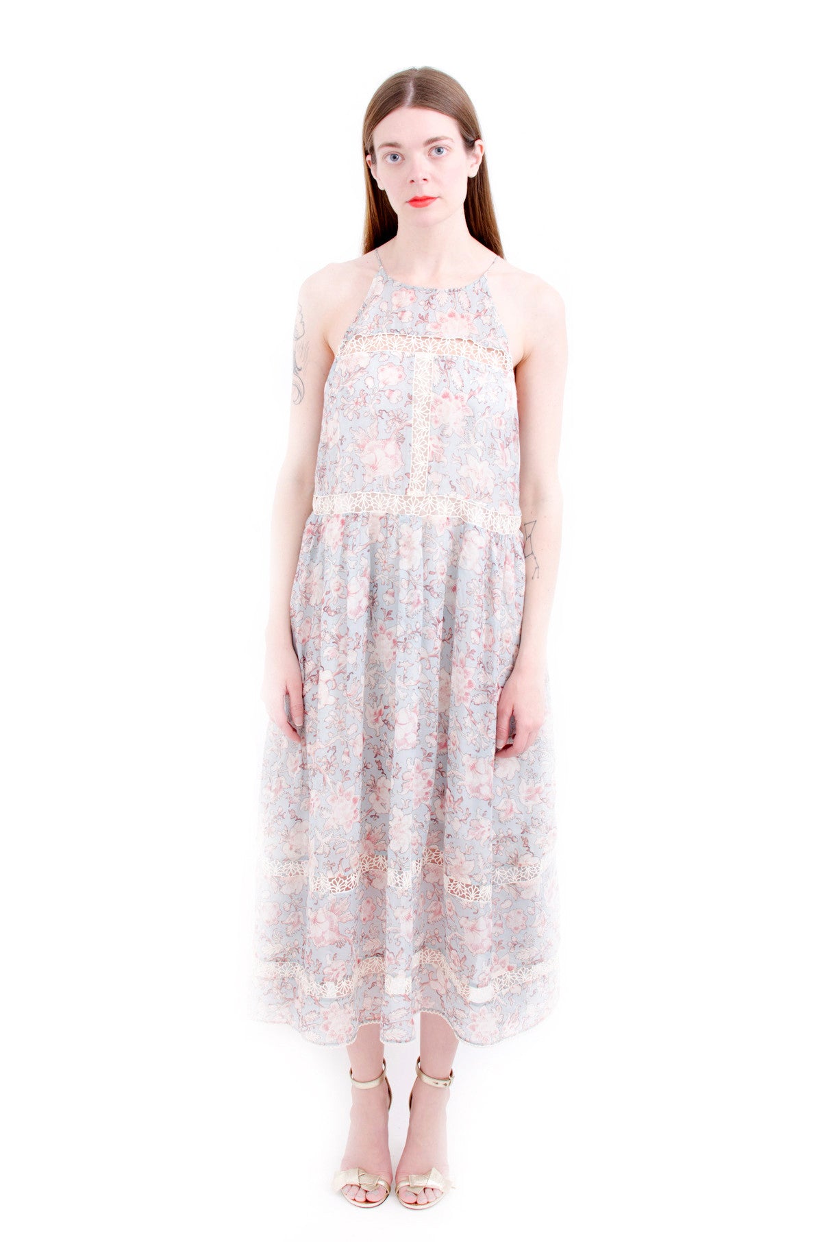GEMMA FOLK FLORAL PRINT DRESS