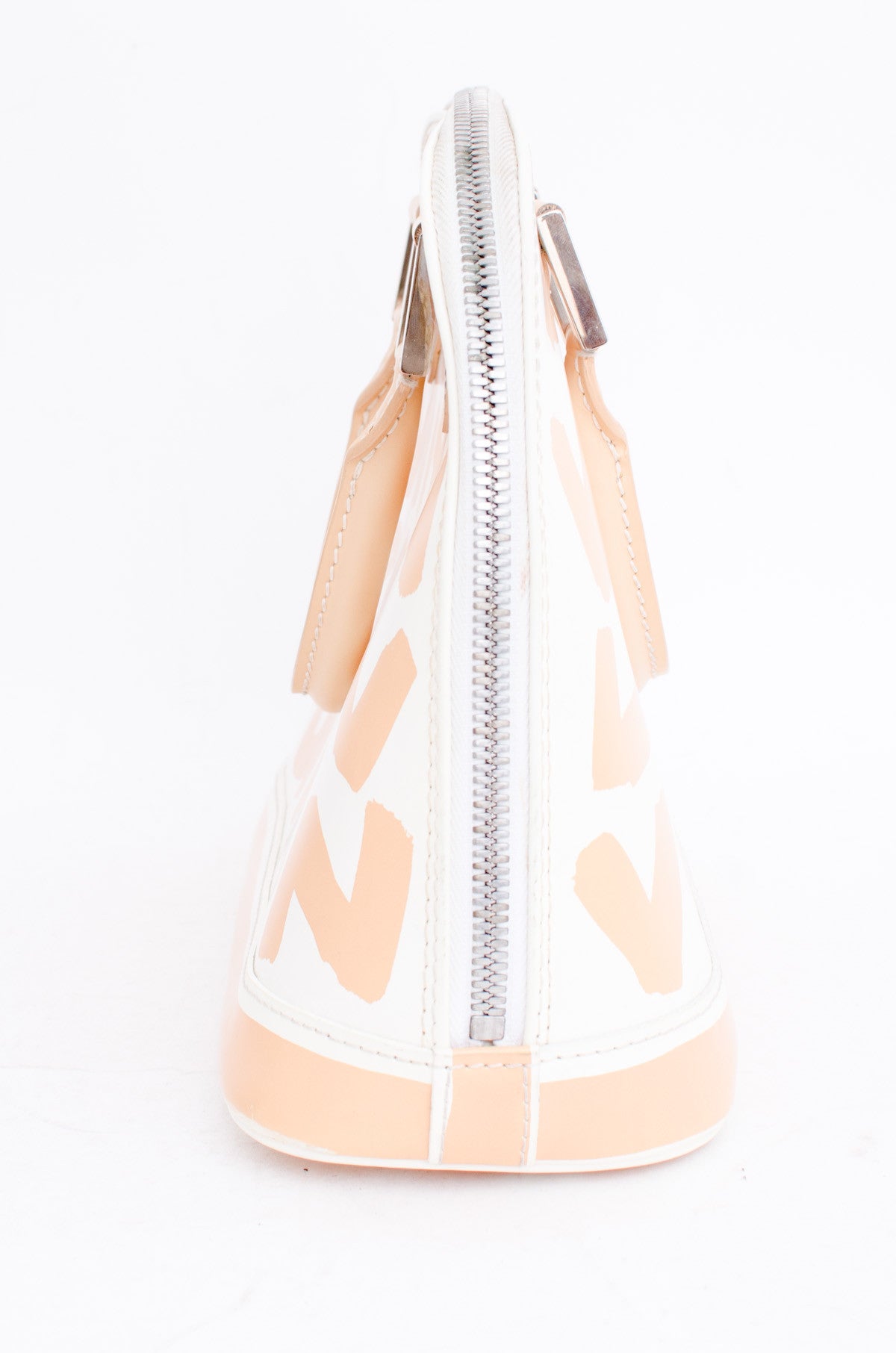 PEACH AND WHITE GRAFFITI PURSE
