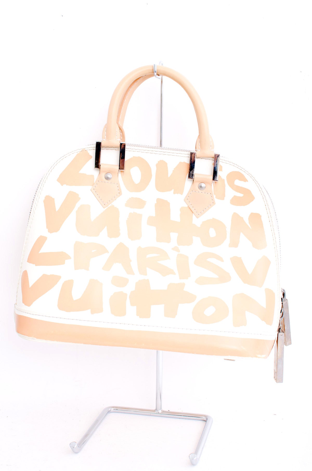 PEACH AND WHITE GRAFFITI PURSE