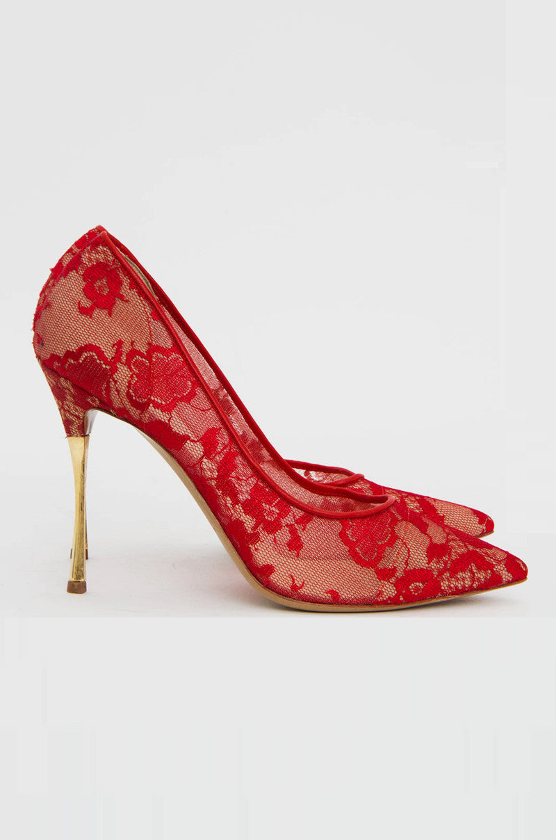 RED LACE STILETTOS