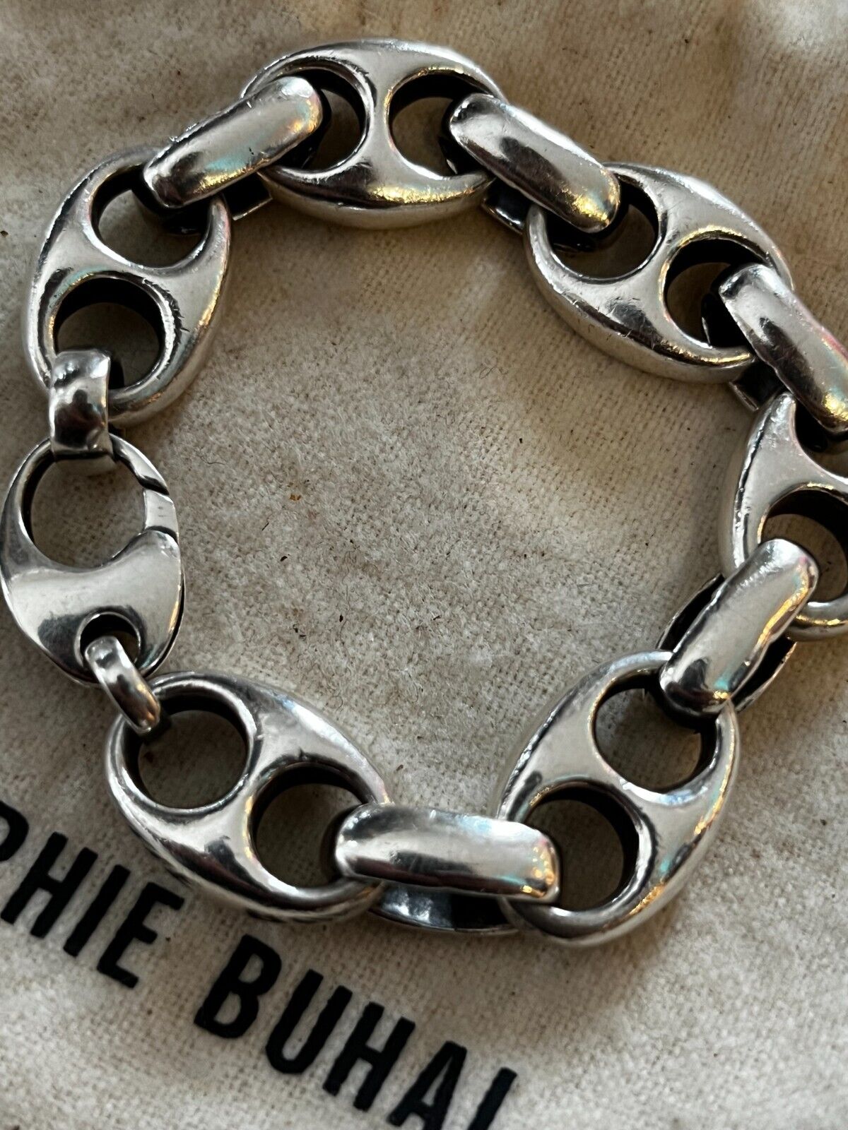 BARBARA LARGE SILVER CHAIN BRACELET