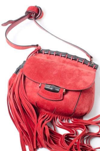 RED NOUVEAU FRINGE PURSE