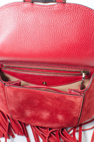 RED NOUVEAU FRINGE PURSE
