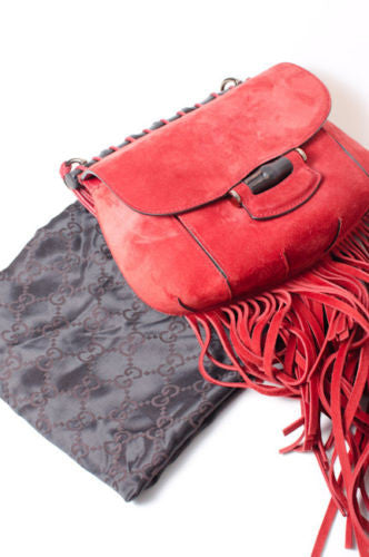 RED NOUVEAU FRINGE PURSE