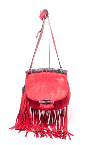 RED NOUVEAU FRINGE PURSE