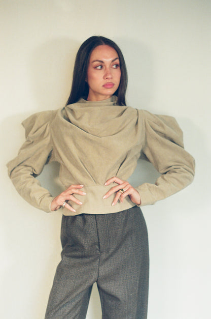 ISABEL MARANT DIXON VELVET BEIGE TOP