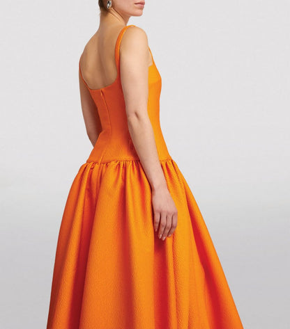 GALEN ORANGE VOLUMINOUS DRESS