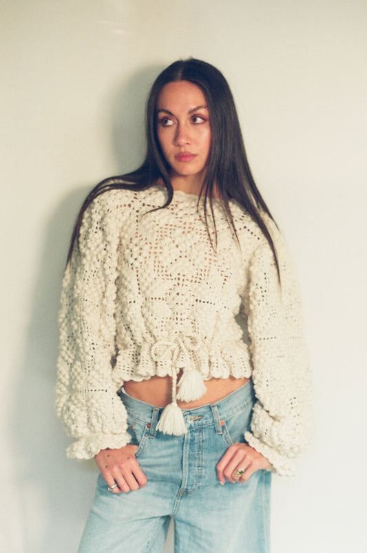 DOEN HEIRLOOM CROCHET SWEATER