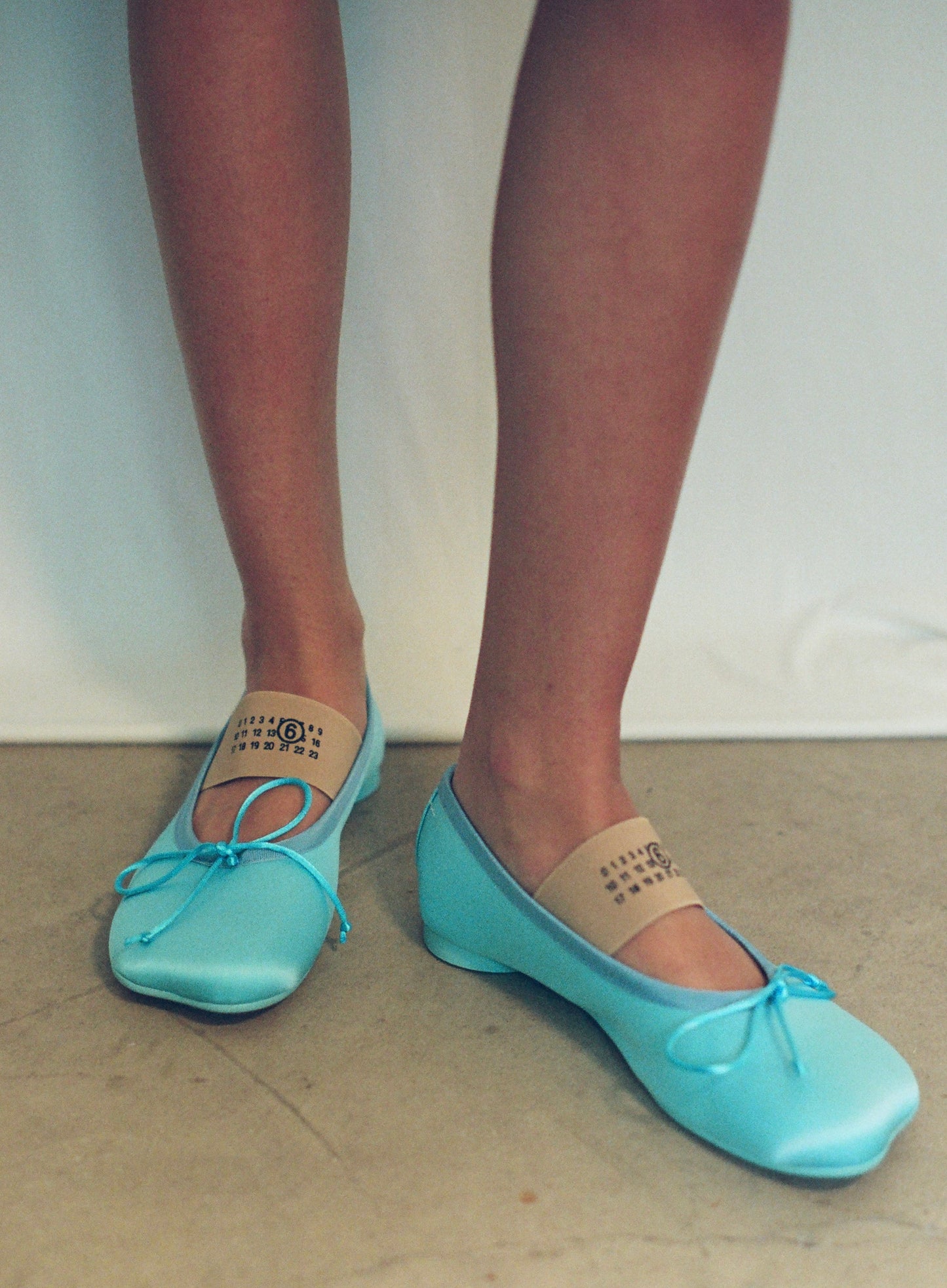 MARGIELA ANATOMIC BLUE BALLET FLATS