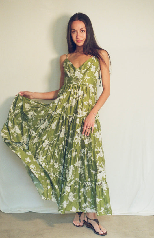 ERDEM AZAMI GREEN FLORAL DRESS