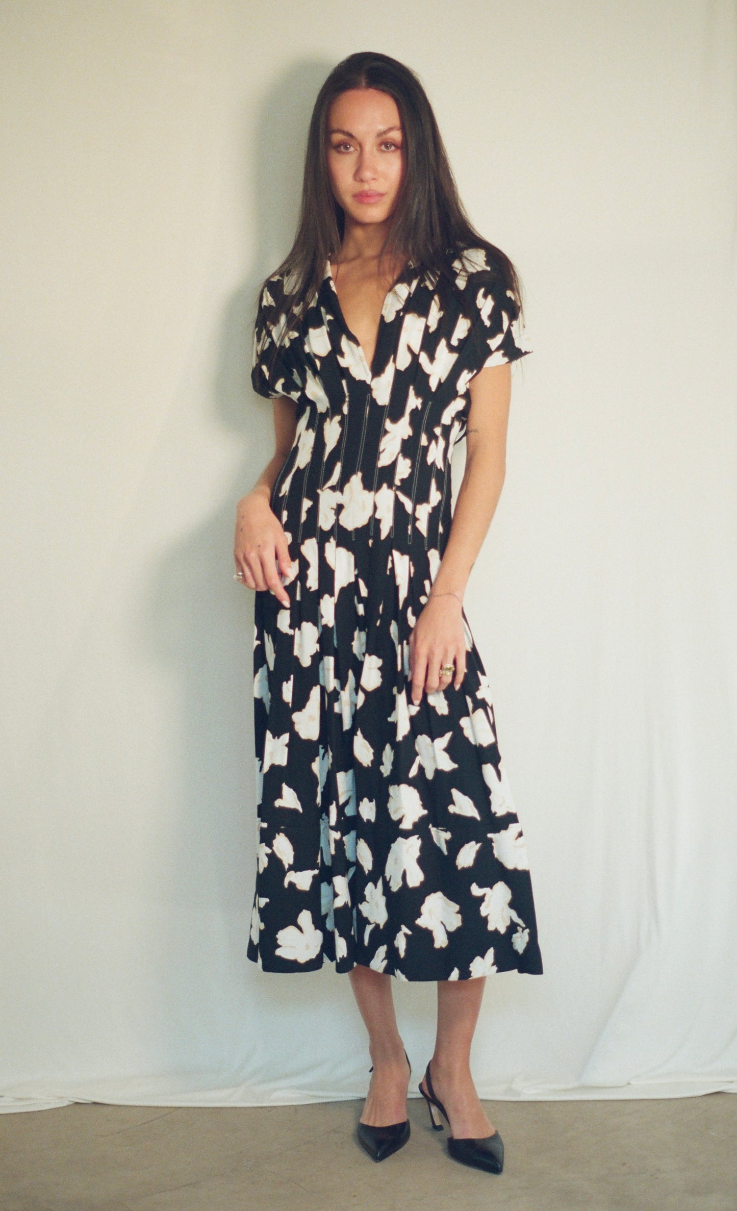 PROENZA SCHOULER PLEATED FLORAL DRESS