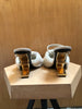 FENDI First Ovis Aries White Milk Shearling Sheep Merinos Gold Heel Sandal 37/7