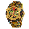 VERSACE Icon Active Chronograph Quartz Yellow Leopard Print Gold Accent Watch