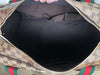 GUCCI Crystal Beige Brown GG Supreme Monogram Web Stripe Large Duffle Purse Bag