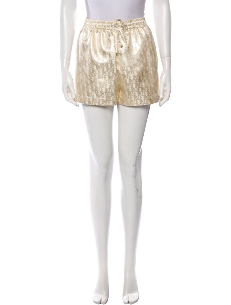 CHRISTIAN DIOR Metallic Gold Monogram Elastic Waist Silk Dress Shorts –  Gift of Garb