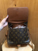 LOUIS VUITTON 2008 Monogram Cartouchiere 22 Canvas Leather Crossbody Bag Purse