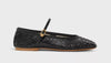 CELINE	Les Ballerines Black Python Patent Leather Mary Jane Ballet Flat 40.5