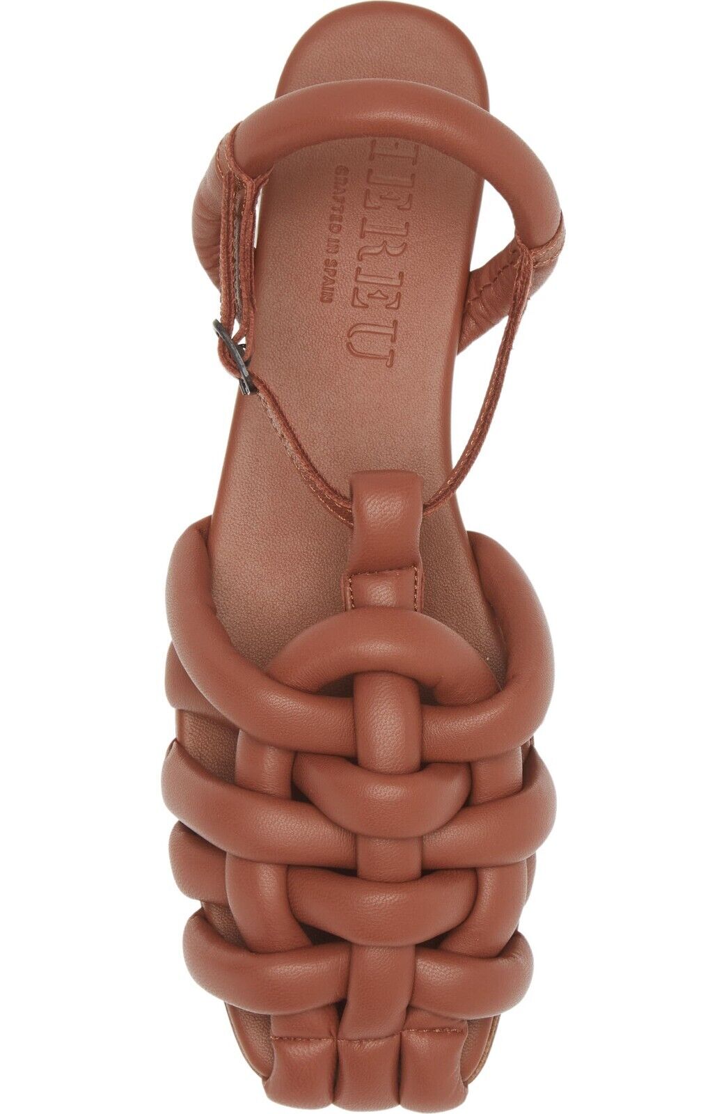 HEREU Cabersa Brown Woven Slingback Fisherman Ssense Leather Flat Sandal Shoe 41