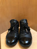 CHANEL 2008 Lagerfeld Cruise Black Patent Leather Cap Toe Mid Top Sneaker 36.5