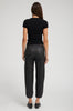 SPRWMN NWT $1275 Black Lambskin Leather Drawstring Jogger Sweat Dress Pant S