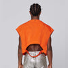 ECKHAUS LATTA $800 Mobile Flame Orange Crop Unisex Nylon Cargo Vest/Jacket XS