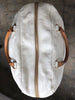 PRADA Caribu Off White Ivory Leather Large Weekender Duffle Shoulder Bag Purse