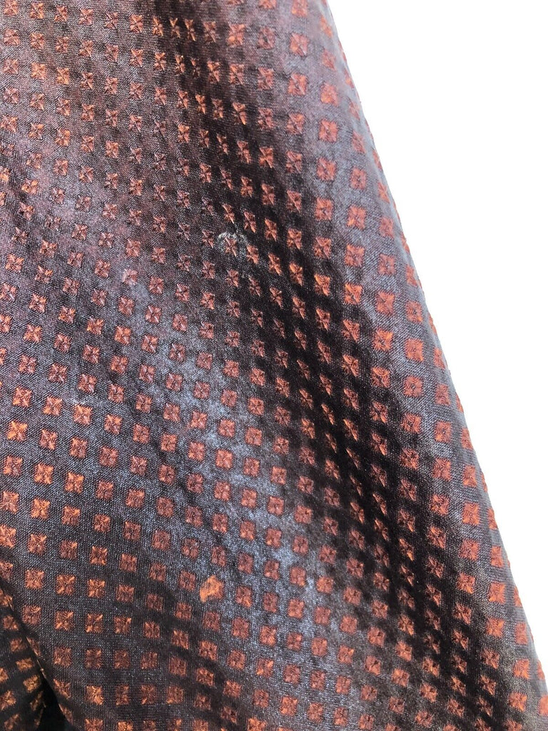 SOPHIE HONG	Rare Dark Brown Orange Snakeskin Embossed Silk Lapel Jacket Coat L