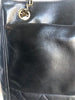 CHANEL Vtg 1996 Black Leather Medium Square Crossbody Quilted Tote Bag Purse