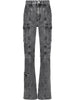 ISABEL MARANT $800 Vokayo Black Gray Cargo Straight Leg Denim Jean Pant 34/2/0