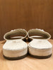 CHANEL 2019 Ivory White Leather Beaded Pearl CC Logo Flat Slide Sandals 38.5