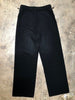 HERMES Black Vtg Wool Side Zip Button Wide Leg Dress Pant Womens Trouser 40/8