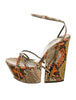 YVES SAINT LAURENT YSL Vtg Runway Baobab Python Snakeskin Wedge Platform Heel 36