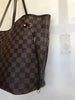 LOUIS VUITTON Neverfull MM Damier Ebene Brown Canvas Leather Tote Bag Purse