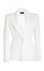 SERGIO HUDSON $1,100 White Crepe Tuxedo Strong Shoulder Single Breasted Blazer 0